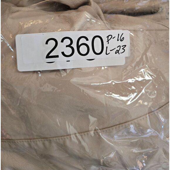 Baccini Womens Beige Peplum Jacket Small Zip Up Casual Chic coquette office wear - Picture 9 of 9